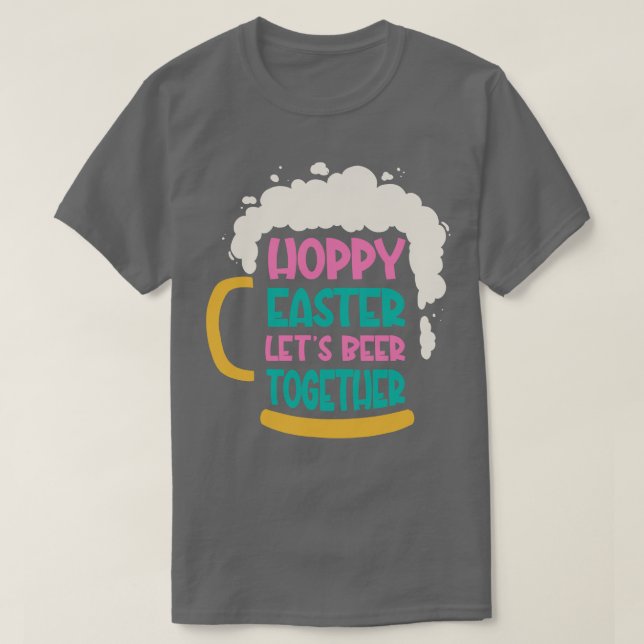 Easter Bunnies Beer Drinking Holiday Rabbit  Desig T-Shirt (Design Front)