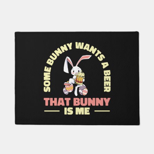 Easter Bunnies Beer Drinking Holiday Rabbit Design Doormat