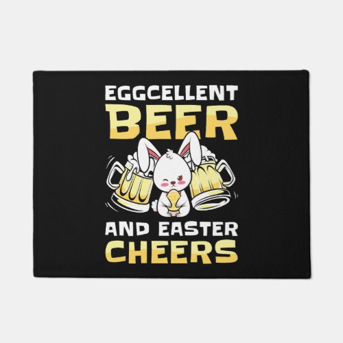 Easter Bunnies Beer Drinking Holiday Rabbit    Doormat