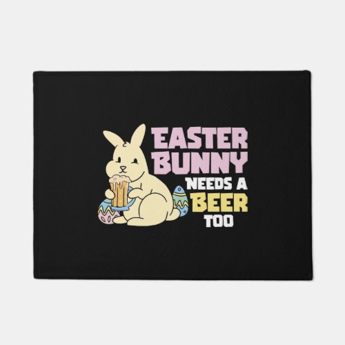 Easter Bunnies Beer Drinking Holiday Rabbit   Doormat