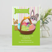 Easter Bunnies Birthday Party Invitation (Standing Front)