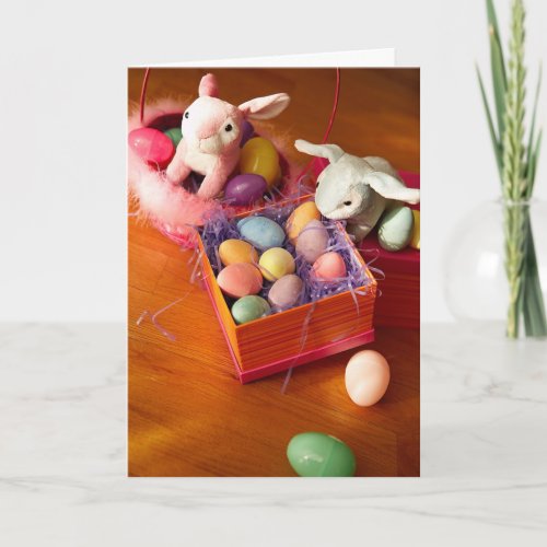 Easter Bunnies  Box of Eggs Card