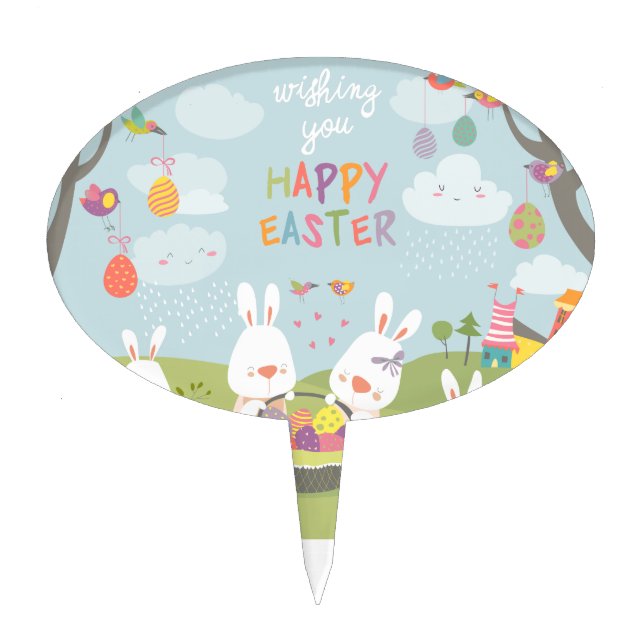 easter bunnies cake topper (Front)