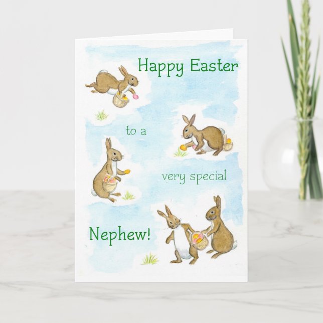 Easter Bunnies Card for a Nephew (Front)