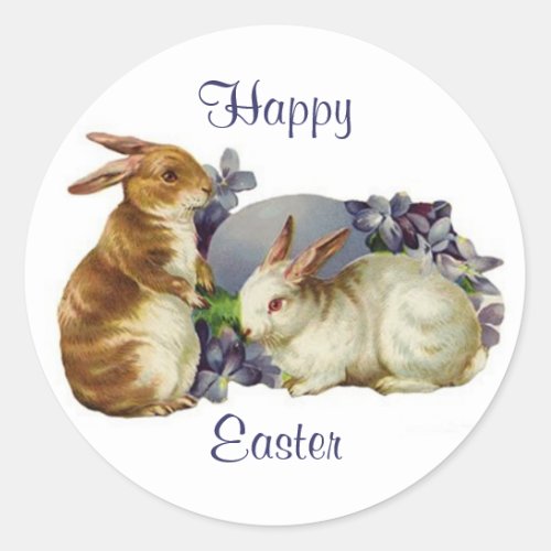 Easter Bunnies Classic Round Sticker