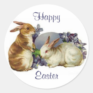 Easter Bunnies Classic Round Sticker