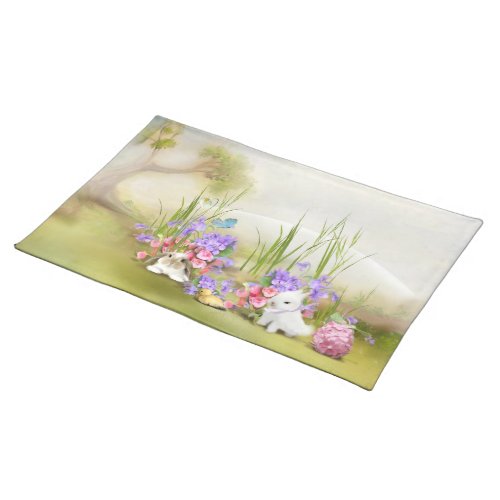 Easter Bunnies Cloth Placemat