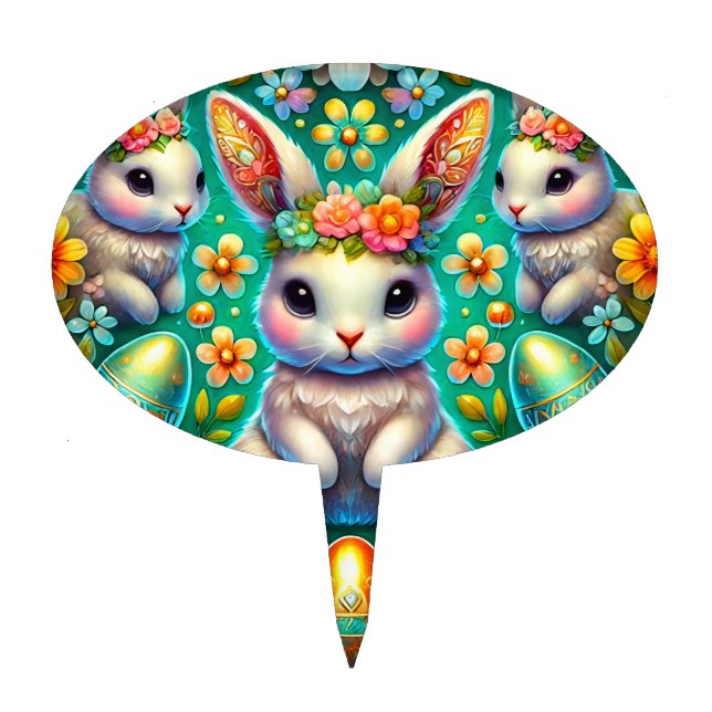 EASTER BUNNIES ~ Cute ~ Cake Topper (Front)
