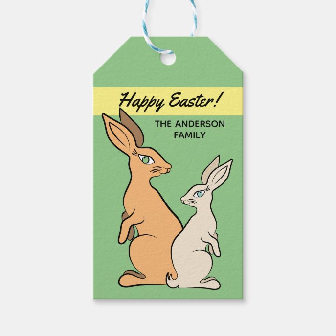 Easter bunnies Cute elegant tricky colorful CC0944 Gift Tags