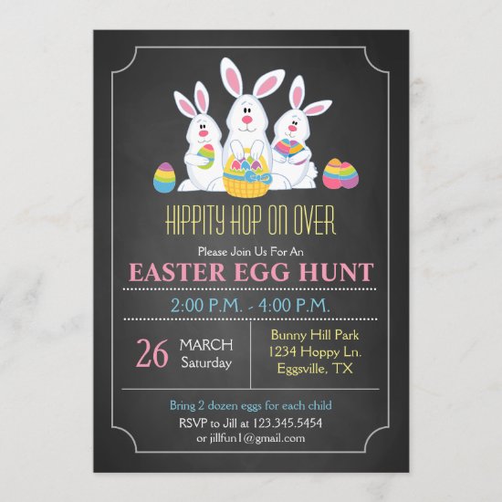 Easter Bunnies Easter Egg Hunt Invitation