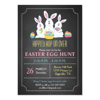 Easter Bunnies Easter Egg Hunt Invitation