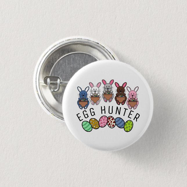 Easter Bunnies, Egg Hunter Button (Front & Back)