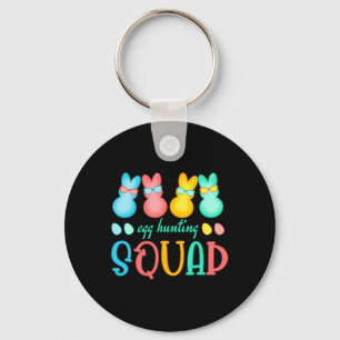 Easter Bunnies Egg Hunting Squad Girls Boys Happy Keychain