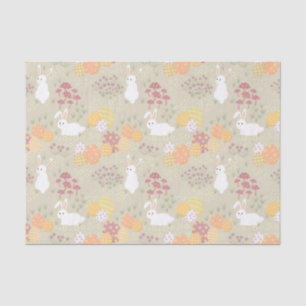 Easter Bunnies, Eggs and Flowers Pastel Colors Tissue Paper