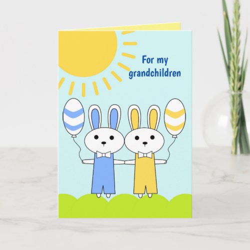 Easter Bunnies For My Grandchildren Holiday Card