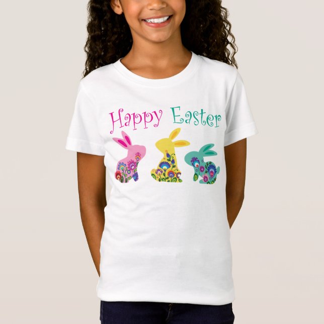 Easter Bunnies, Happy Easter T-Shirt (Front)