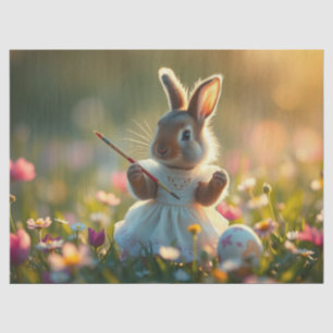 Easter bunnies helper paints the Easter eggs Tissue Paper