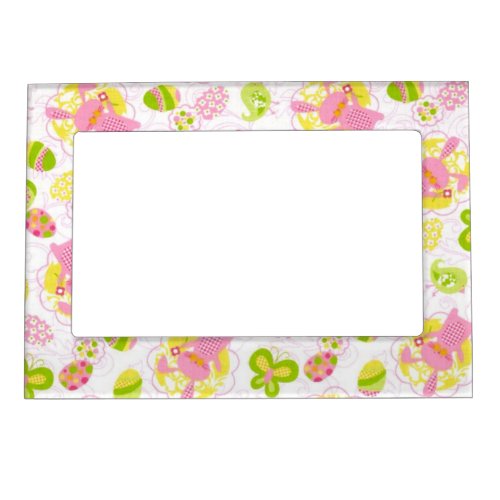 Easter Bunnies in Gingham Magnetic Photo Frame