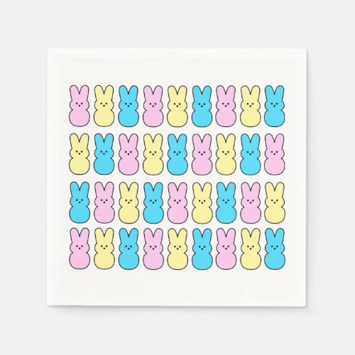 Easter Bunnies Multi Color Easter Paper Napkins