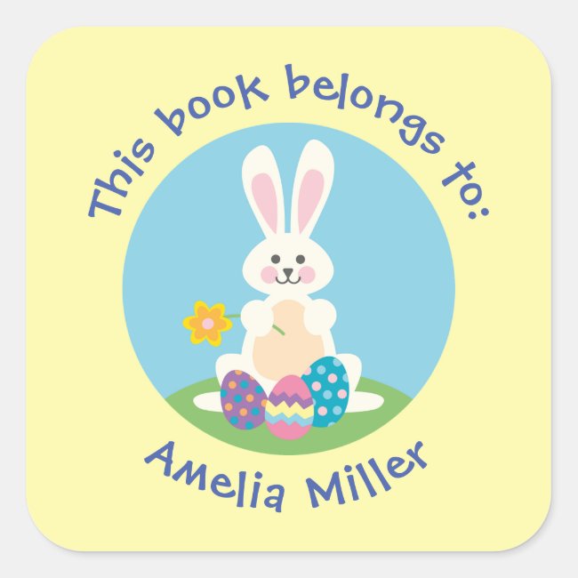Easter Bunnies Spring Design Bookplate Sticker