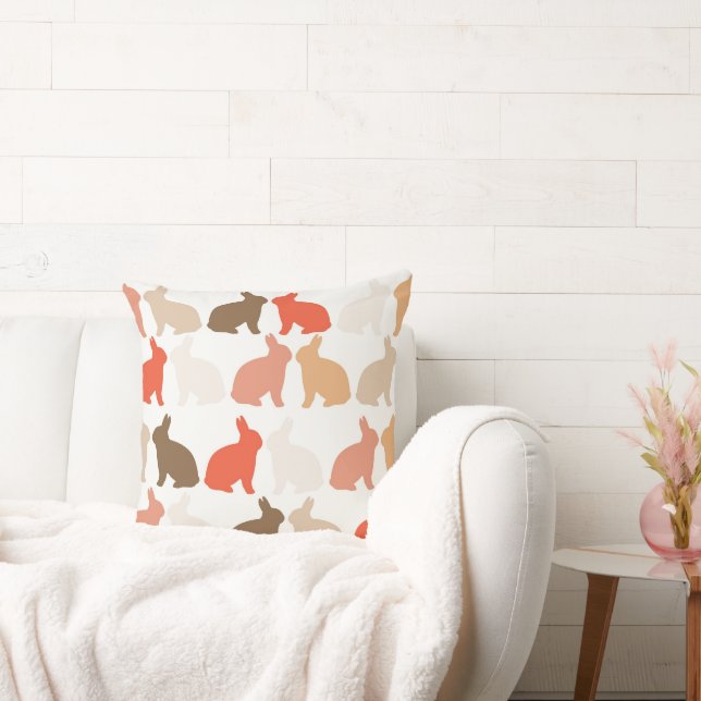 Easter Bunnies Throw Pillow (Couch)