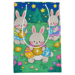 Easter Bunnies with Easter Eggs Medium Gift Bag