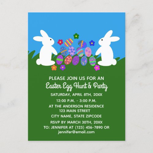 Easter Bunny 1 Invitation Postcard
