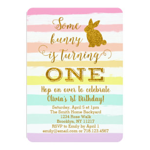 bunny birthday invitations zazzle