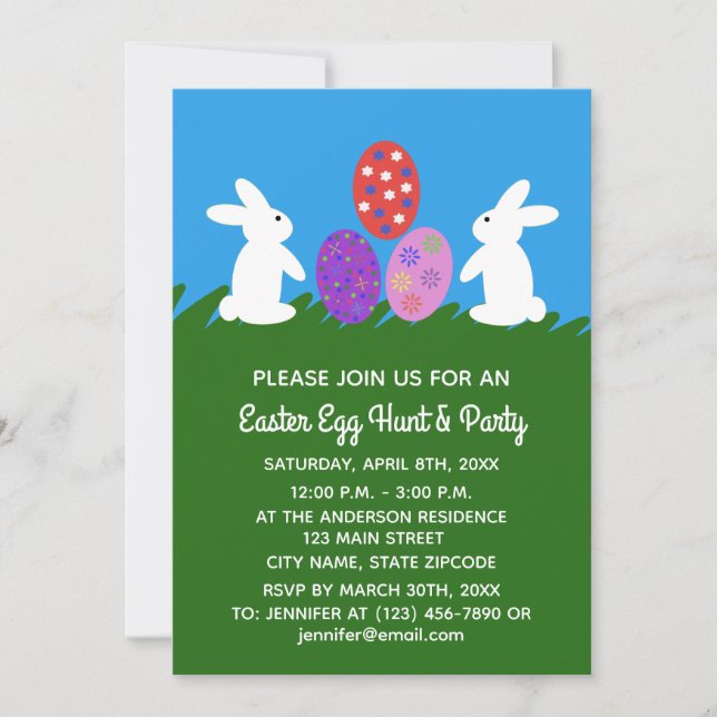 Easter Bunny #2-2 Invitation Card (Front)