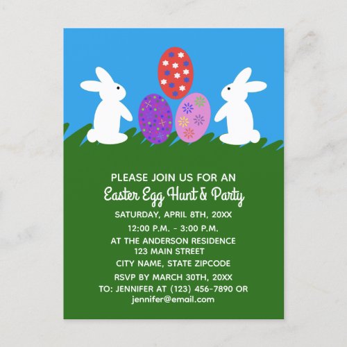 Easter Bunny 2 Invitation Postcard