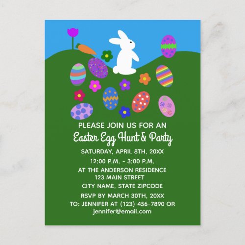 Easter Bunny 3 Invitation Postcard