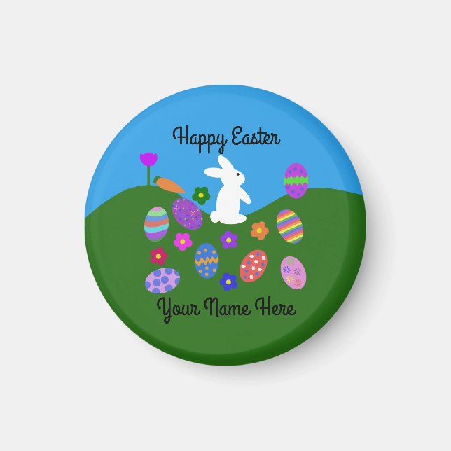 Easter Bunny #3 Round Magnet  (Front)