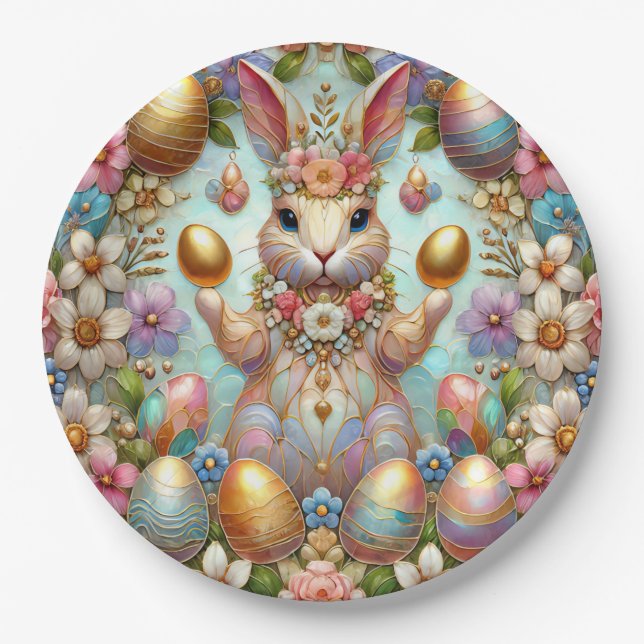 EASTER BUNNY 3D ~ Pastels~  Paper Plates (Front)