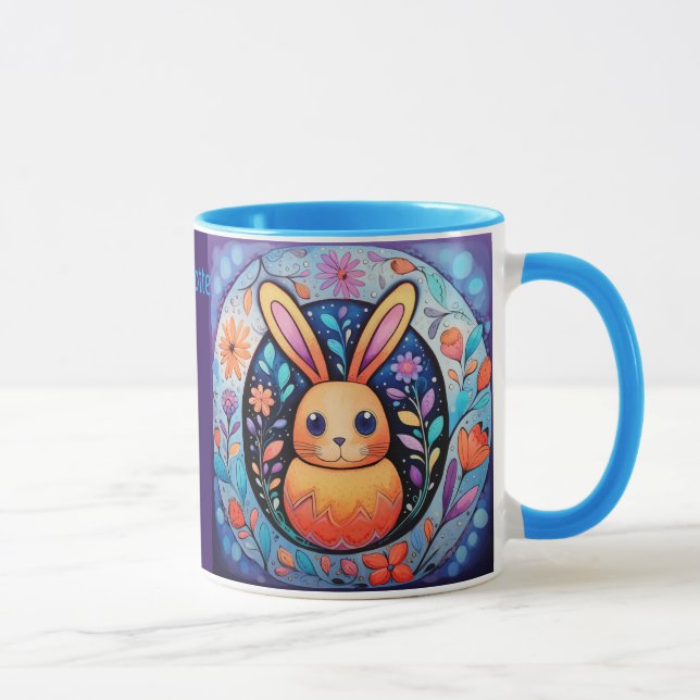 Easter Bunny Add Name Cute Gift Coffee Mug (Right)