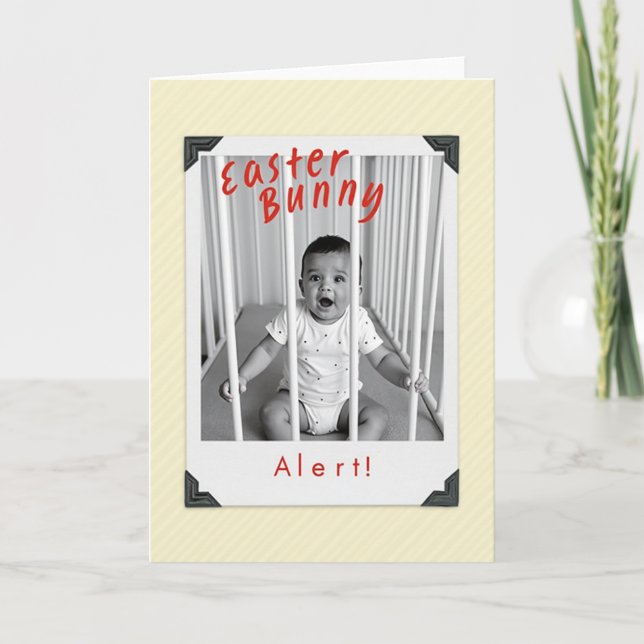 Easter Bunny Alert Baby Card (Front)