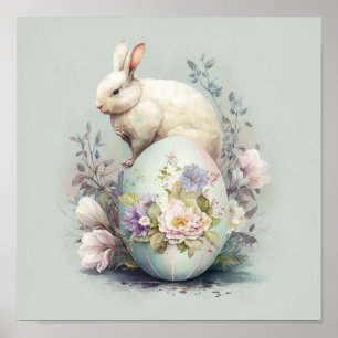 Easter Bunny amongst Blooms  Poster