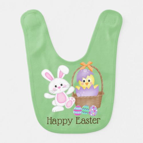 Easter Bunny And Baby Chick Baby Bib