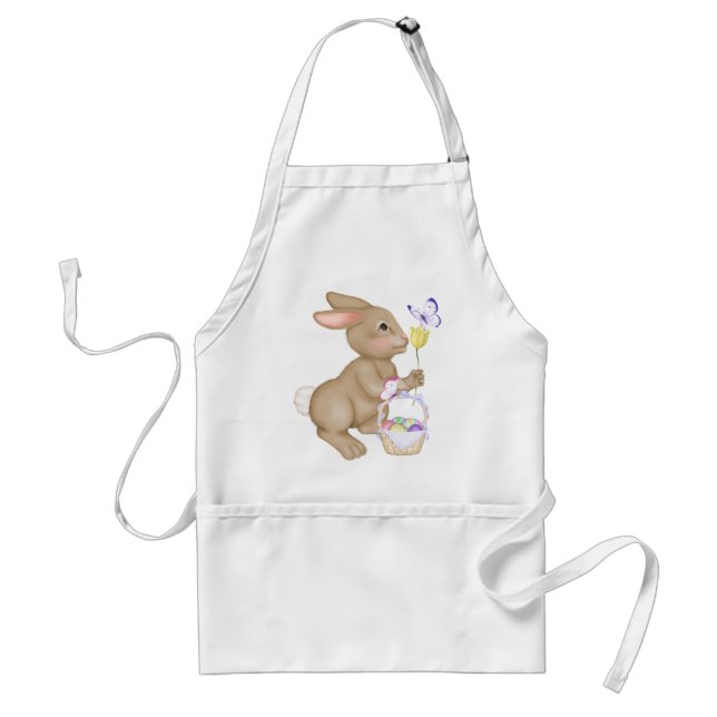 Easter Bunny and Basket Adult Apron (Front)