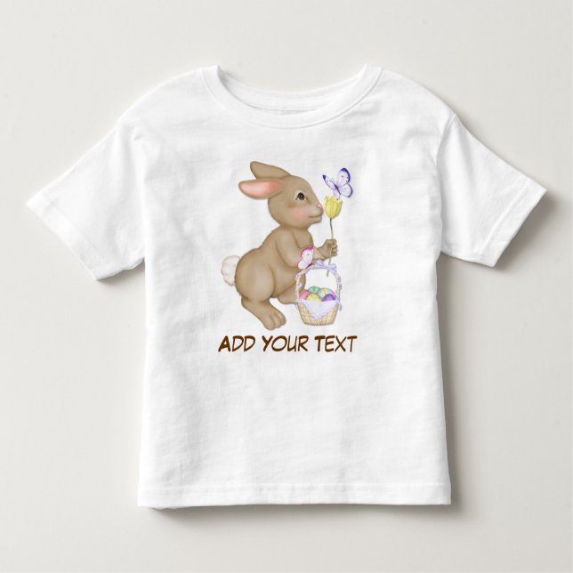 Easter Bunny and Basket Toddler T-shirt (Front)