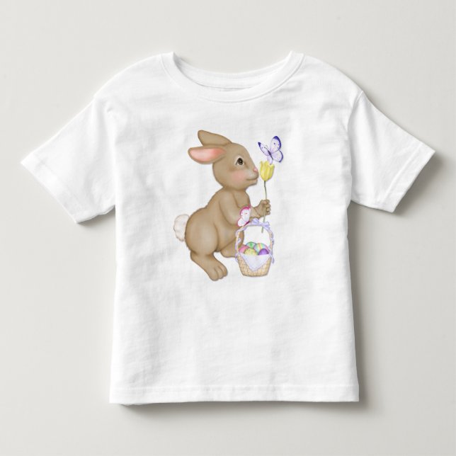 Easter Bunny and Basket Toddler T-shirt (Front)