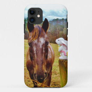 Easter Bunny and Brown horse iPhone 11 Case