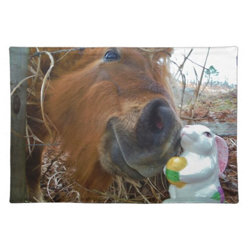 Easter Bunny and Brown horse Placemat