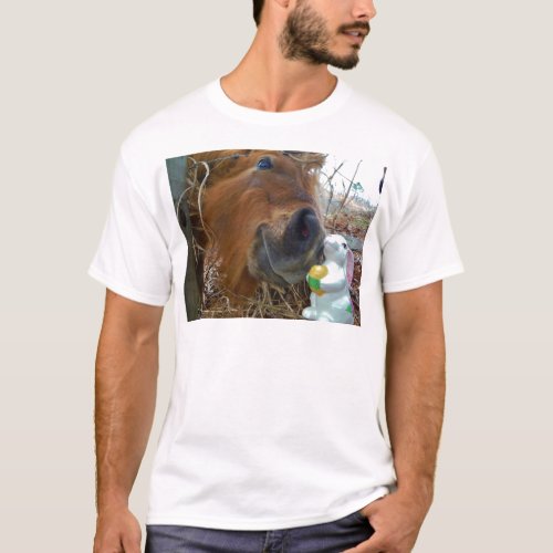 Easter Bunny and Brown horse T_Shirt