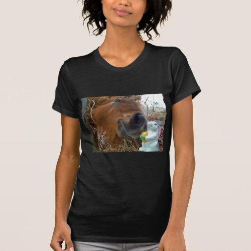 Easter Bunny and Brown horse T_Shirt