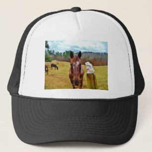 Easter Bunny and Brown horse Trucker Hat
