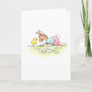 Easter Bunny and Chick Card