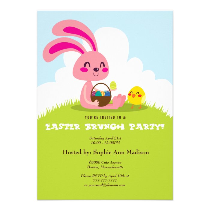 Easter Bunny and Chick Custom Announcements