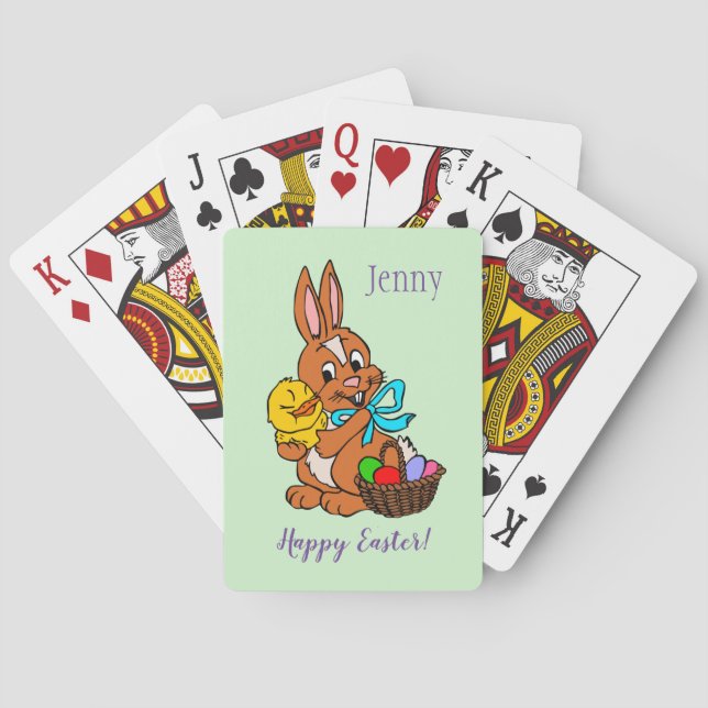 Easter Bunny and Chick Playing Cards (Back)
