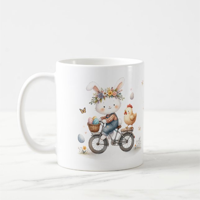 Easter bunny and chicken- Frozen Easter - personal Coffee Mug (Left)