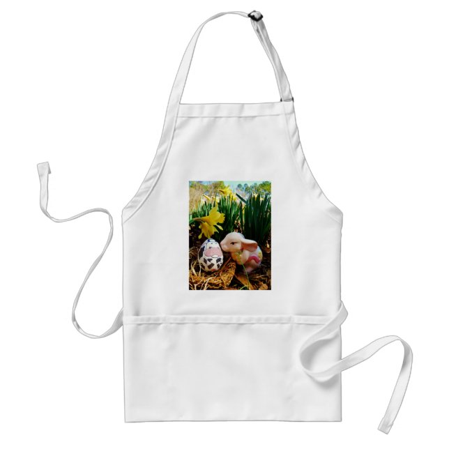 Easter Bunny and cow egg Adult Apron (Front)